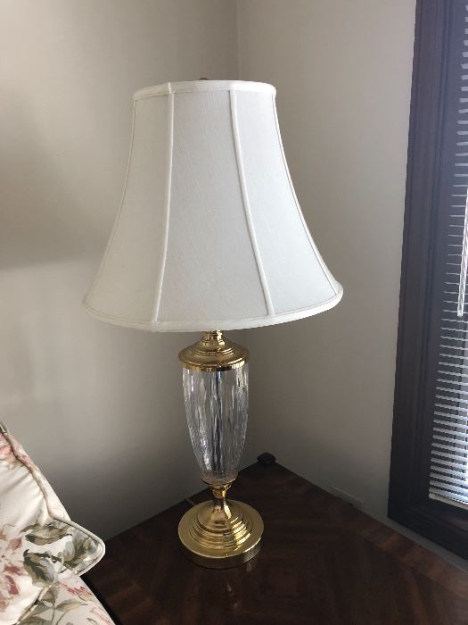Brass/crystal lamp