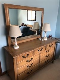 Vintage 9 drawer dresser with mirror