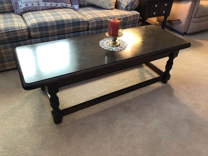 Dark wood coffee table