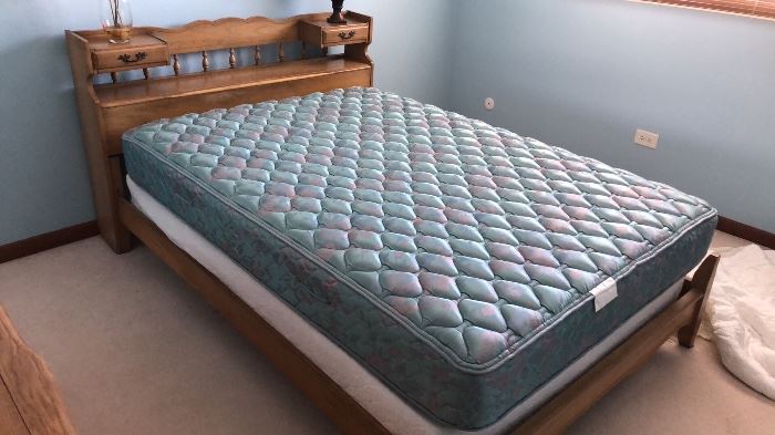 Full size headboard, mattress, frame & box springs