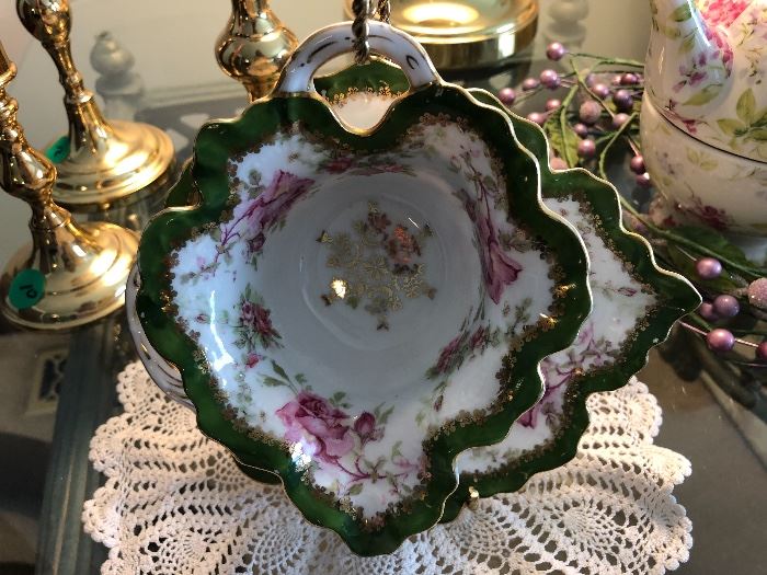 Imperial Crown china leaf-shaped bowl & plate