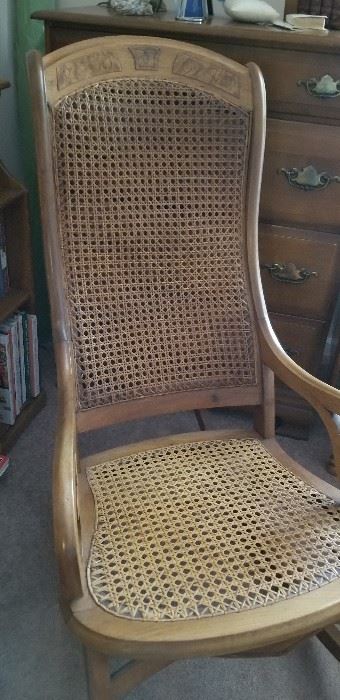 ANTIQUE CANED ROCKER  (GREAT CONDITION)