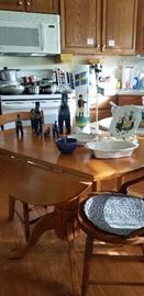 SMALL   WOODEN DROP LEAF KITCHEN TABLE  --  SWEDISH DECOR