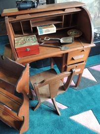 vintage child's roll top desk