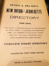 TONS of early paper ephemera and fine books--This is the 1906 New Iberia/ Jeanerette city directory