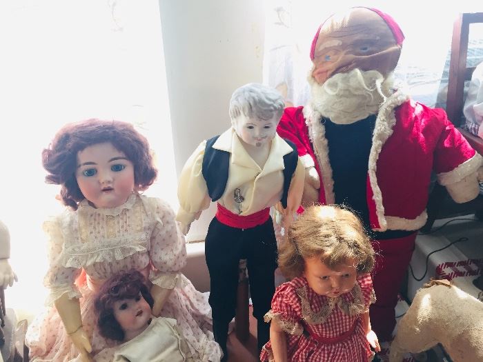 character dolls--Can you see the EARLY cloth Santa Doll?  