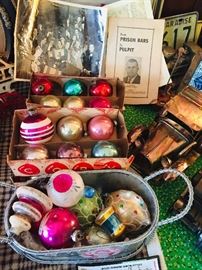 just some of the vintage Christmas--found more after picture was made (do you see just a bit of the paper ephmera)