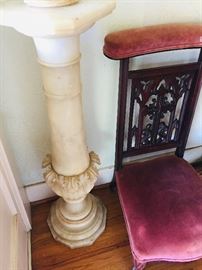 19th century carved Marble pedestal that is absolutely PHENOMENAL!
