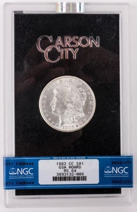 Lot 39 - Coin 1883-CC Morgan Silver Dollar NGC MS64 GSA