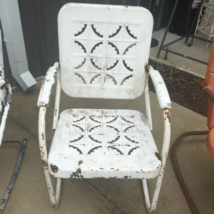 Vintage, metal bouncer chair