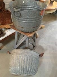 Vintage metal buckets