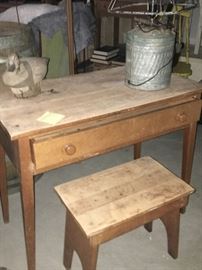 Vintage desk and stool