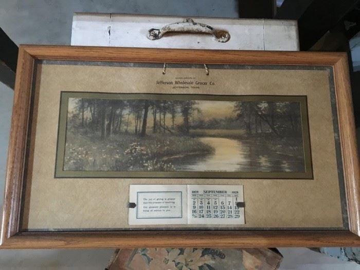 Vintage framed calendar