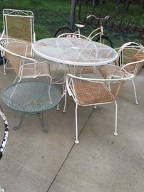 Vintage iron outdoor tables and chairs