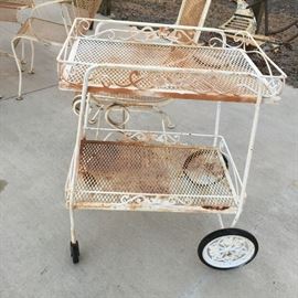 Vintage iron serving cart