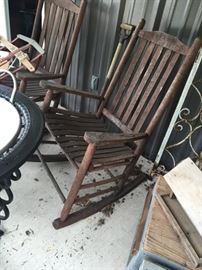 Vintage wood rocking chairs