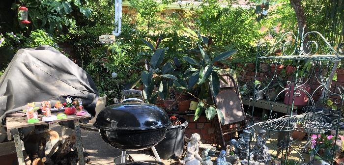 Assorted Plants, Yard Décor', BBQ Pit