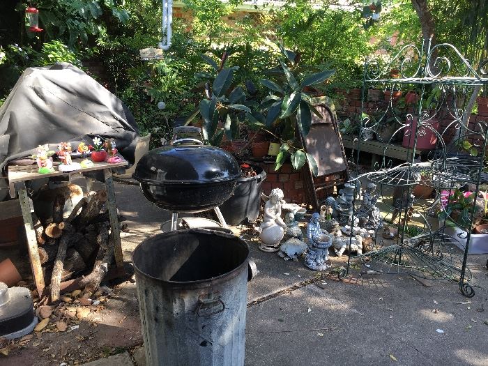 Assorted Plants, Yard Décor', BBQ Pit