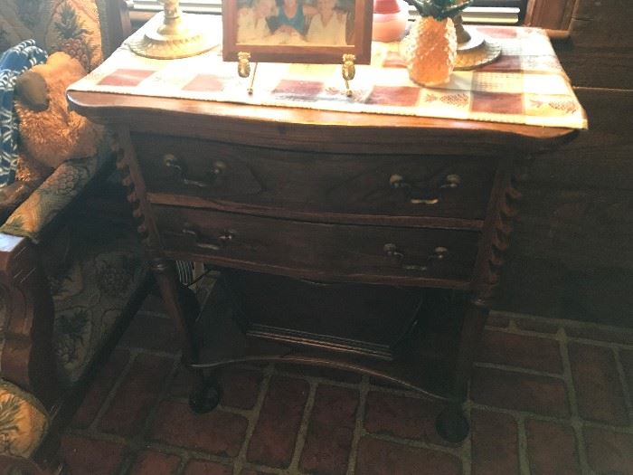 2 Drawer Antique Table $ 82.00