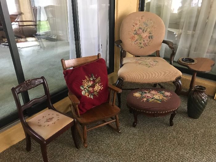 Seating with needlework - Chairs for all stages of life!