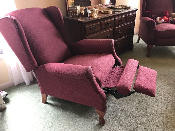 One of two matching recliners - there are two additional recliners in this sale