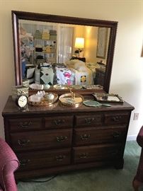 Dresser and mirror and dresser trays