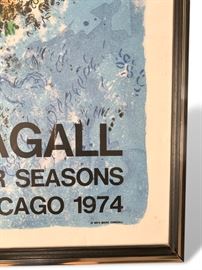 Buy it Now. Chagall Four Seasons 1974 Poster in very nice black and chrome frame. $250. Text Patty at 847-772-0404 to complete the transaction.