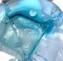 BUY IT NOW - Peter Bramhall Beach Series 14" Glass Orb - Signed and dated on bottom. $450. Text Patty at 847-772-0404 to complete the transaction.
