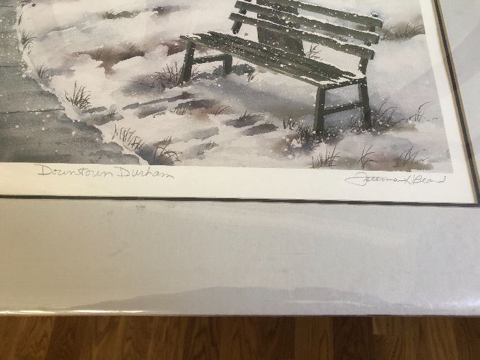 Freeman Beard signed print “Downtown Durham”