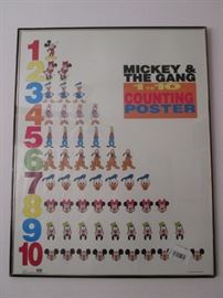 Disney Poster, learning to count with Disney characters