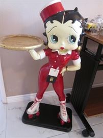 Presenting Betty Boop on Skates with her Tray, ready to serve you! 38" High.