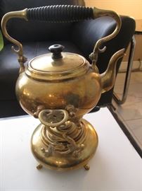 Antique Tea Pot on Stand with Original Burner, Circa 1890-1921