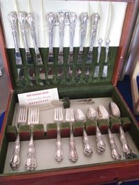 Silver Plate Flatware Set in Chest by 1847 Rogers Bros "Heritage", Service for 8, 52 pieces