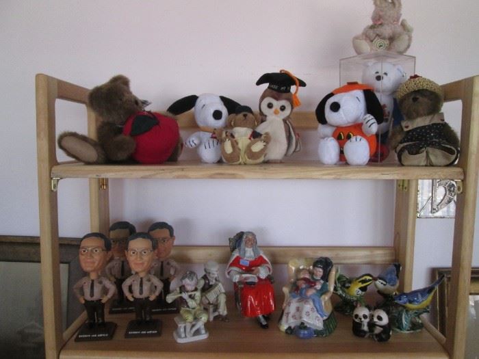 Back Left, Sheriff Joe Arpaio Bobble Heads, Back Right, 3-Stangl Pottery Birds + Stuffed Cuties!