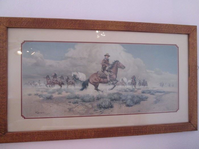 Framed Western Art by Frank McCarthy, 1983, #2517/5676 (Member of Cowboy Artists of America)