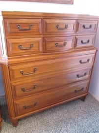 Vintage Bedroom Group by Continental Furniture, High Point, NC: Dresser/Mirror, Queen Headboard, 2-Nightstands, Chest on Chest. Excellent Condition!