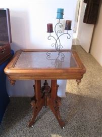 Antique Victorian Eastlake Lamp Table, Walnut