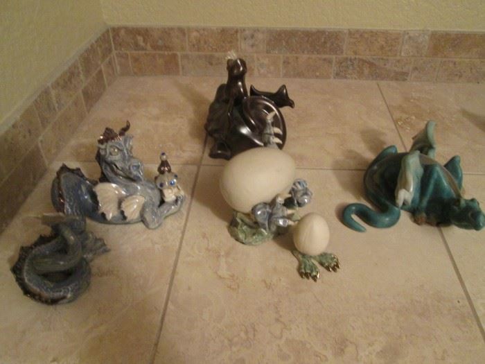 Assorted Dragon Sculptures