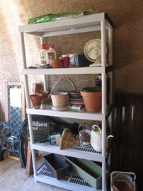 Shelving for Sale.  Yard Pots for Planting and Garden Supplies