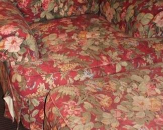 Floral Easy Chair and Ottoman