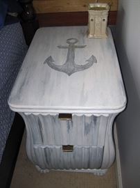 Bed Side Table with Nautical Design 