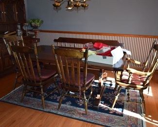 Trestle Farmhouse Table with Bench & Chairs