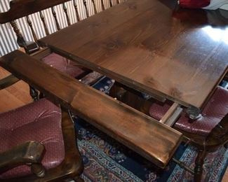 Trestle Farmhouse Table with Bench & Chairs