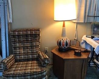Vintage Chair, Lamp and End Table
