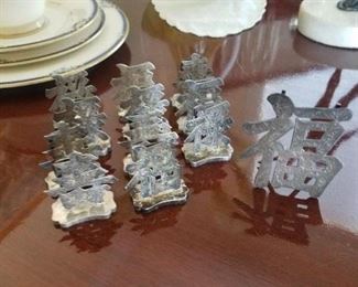 Old sterling place card holders