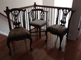 Pierced back splat Chippendale chairs