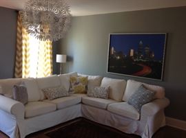Prestine White Slipcovered Sectional