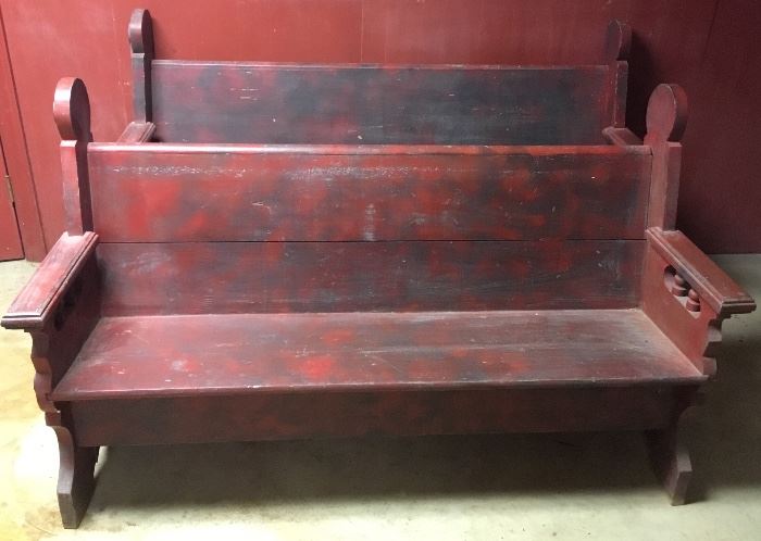 ANTIQUE CHURCH PEW (2 AVAILABLE)