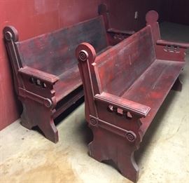 ANTIQUE CHURCH PEW (2 AVAILABLE)