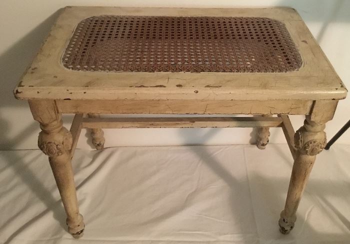 VINTAGE CANED BENCH